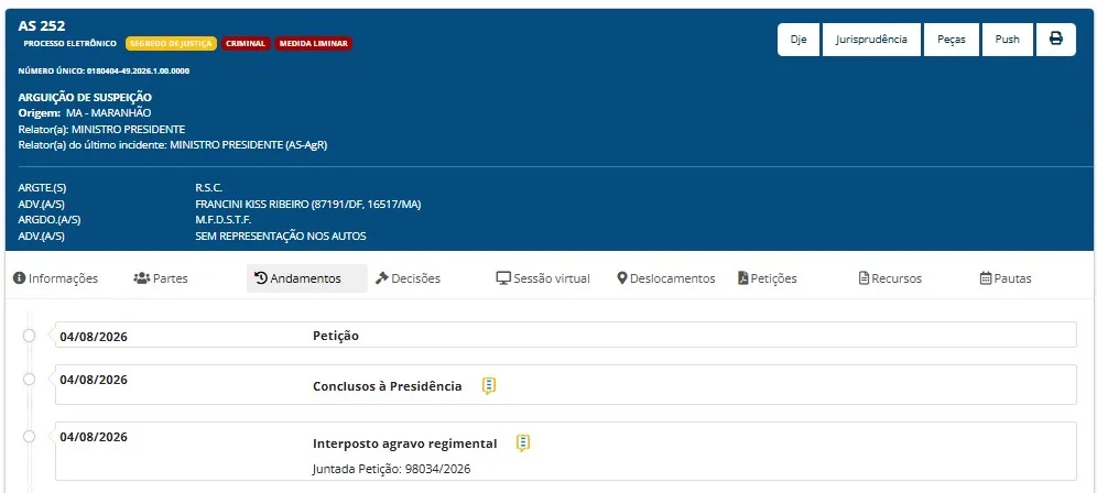 Ministro Edson Fachin, deve analisar processo que pode tirar Flávio Dino de relator contra casos envolvendo seu ex-vice Governador e atual Governador do Maranhão Carlos Brandão